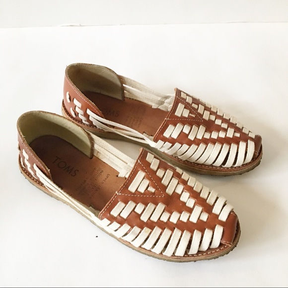 toms cognac leather huarache sandal